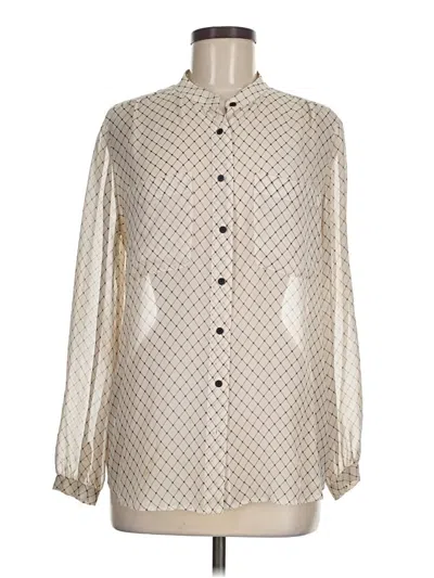 Pre-owned Club Monaco Long Sleeve Blouse In Ivory