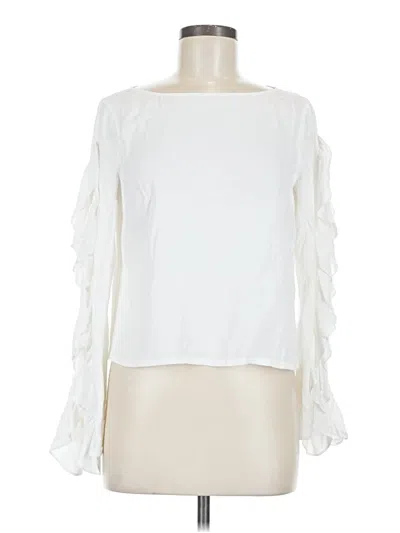 Pre-owned Club Monaco Long Sleeve Blouse In Ivory