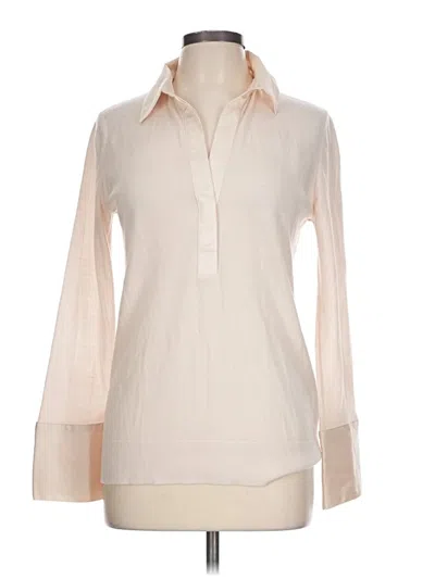 Pre-owned Club Monaco Long Sleeve Blouse In Ivory