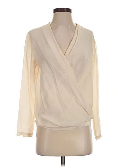 Pre-owned Club Monaco Long Sleeve Blouse In Ivory