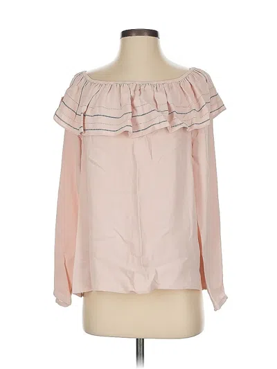 Pre-owned Club Monaco Long Sleeve Blouse In Pink