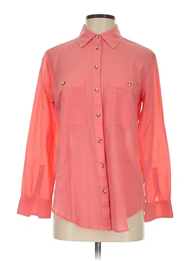 Pre-owned Club Monaco Long Sleeve Blouse In Pink