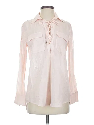 Pre-owned Club Monaco Long Sleeve Blouse In Pink