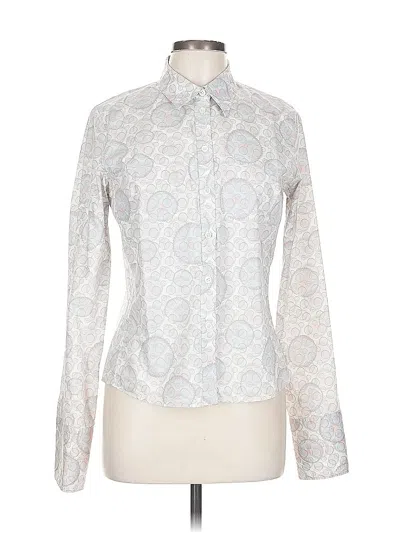 Pre-owned Club Monaco Long Sleeve Blouse In Silver