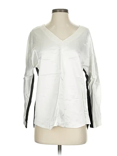 Pre-owned Club Monaco Long Sleeve Blouse In Silver