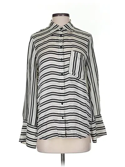 Pre-owned Club Monaco Long Sleeve Blouse In Silver