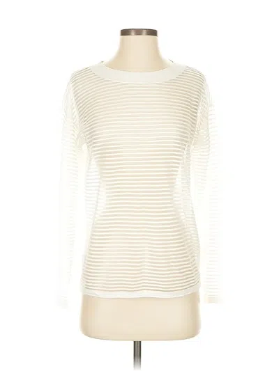 Pre-owned Club Monaco Long Sleeve Blouse In White