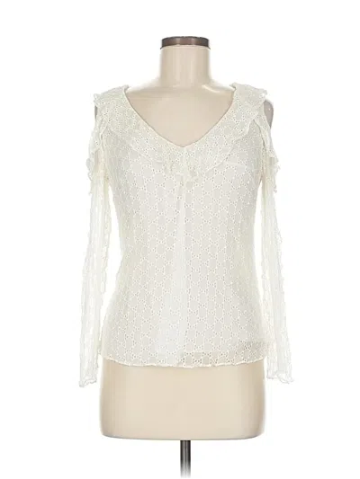 Pre-owned Club Monaco Long Sleeve Blouse In White