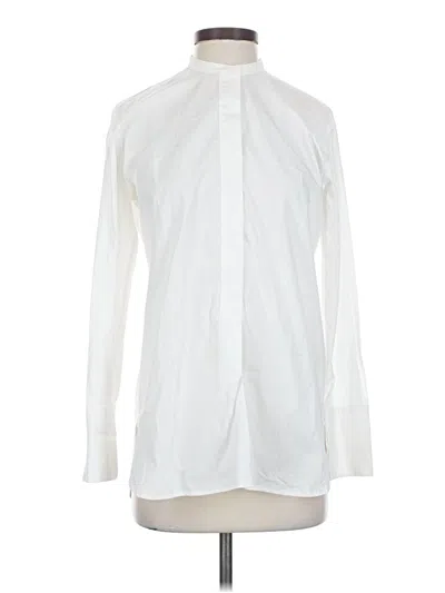 Pre-owned Club Monaco Long Sleeve Blouse In White