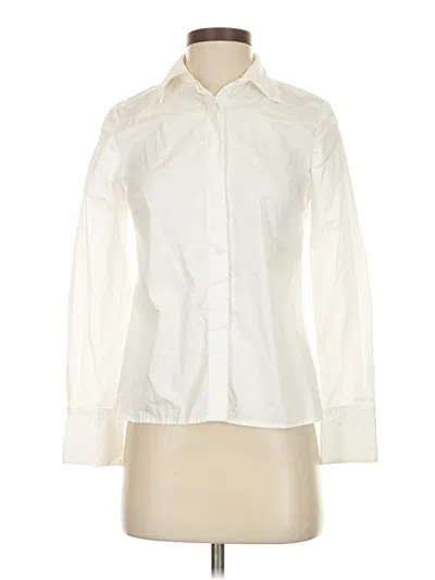 Pre-owned Club Monaco Long Sleeve Blouse In White