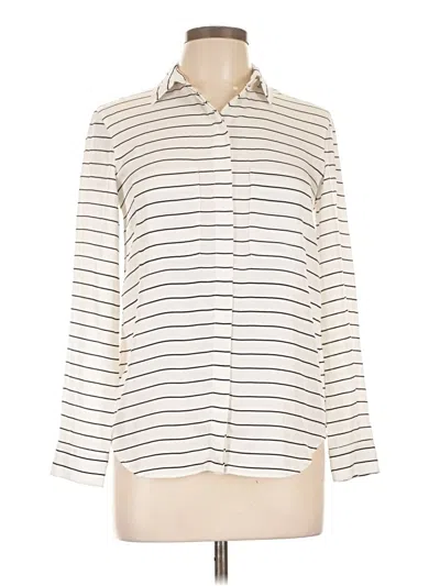 Pre-owned Club Monaco Long Sleeve Blouse In White