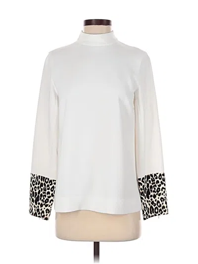 Pre-owned Club Monaco Long Sleeve Blouse In White