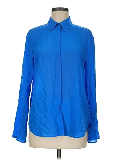 Pre-owned Club Monaco Long Sleeve Button Down Shirt In Blue