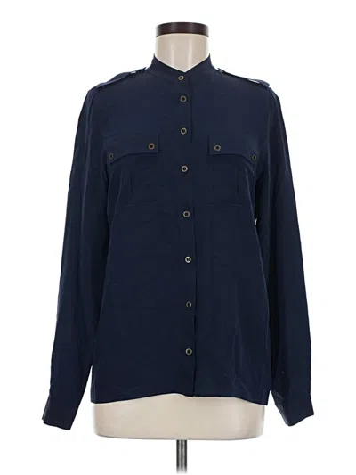 Pre-owned Club Monaco Long Sleeve Button Down Shirt In Blue