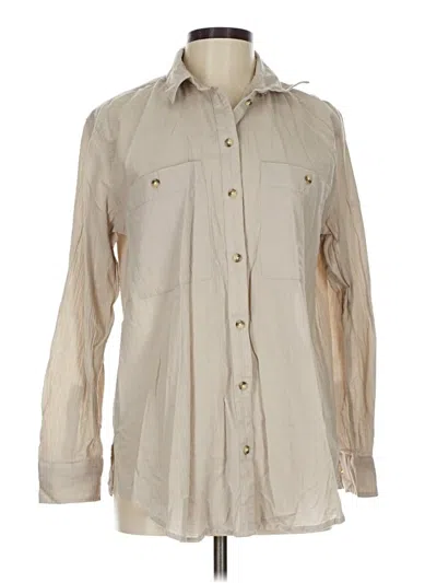 Pre-owned Club Monaco Long Sleeve Button Down Shirt In Brown