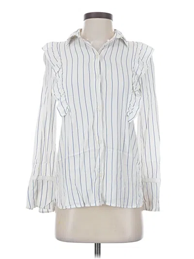 Pre-owned Club Monaco Long Sleeve Button Down Shirt In Ivory