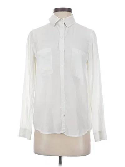 Pre-owned Club Monaco Long Sleeve Button Down Shirt In Ivory