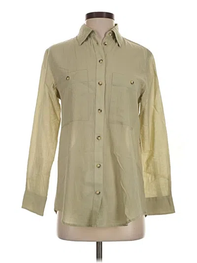 Pre-owned Club Monaco Long Sleeve Button Down Shirt In Tan
