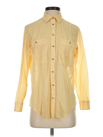 Pre-owned Club Monaco Long Sleeve Button Down Shirt In Yellow