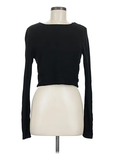 Pre-owned Club Monaco Long Sleeve Top Black Boatneck Tops