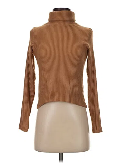 Pre-owned Club Monaco Long Sleeve Top Brown Turtleneck Tops