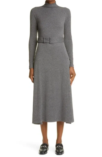 Club Monaco Melissah Knit Long Sleeve Midi Dress In Gray