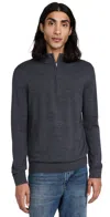 Club Monaco Merino Quarter Zip Sweater Dk Charcoal In Dk Charcoal