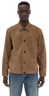 Club Monaco Nappa Suede Jacket Oak In Oak