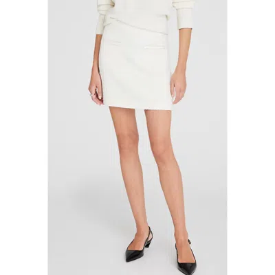 Club Monaco Patch Pocket Tweed Miniskirt In Ivory