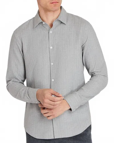 Club Monaco Refined Pinstripe Twill Button-down Shirt In Heather Grey In Gray