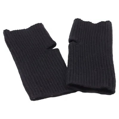 Club Monaco Ribbed-knit Finger Gloves In Black Cashmere In Gold