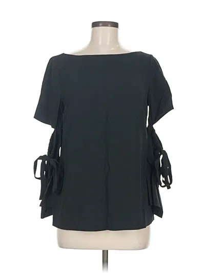Pre-owned Club Monaco Short Sleeve Blouse In Black