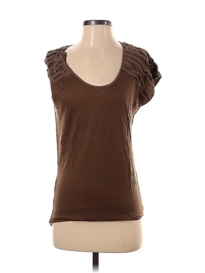 Pre-owned Club Monaco Short Sleeve Blouse In Brown