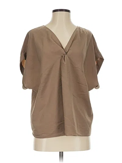 Pre-owned Club Monaco Short Sleeve Blouse In Brown