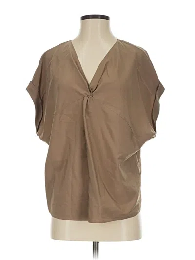 Pre-owned Club Monaco Short Sleeve Blouse In Brown