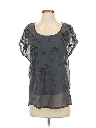 Pre-owned Club Monaco Short Sleeve Blouse In Gray