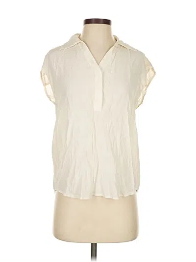 Pre-owned Club Monaco Short Sleeve Blouse In Ivory