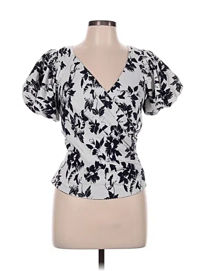 Pre-owned Club Monaco Short Sleeve Blouse In Silver