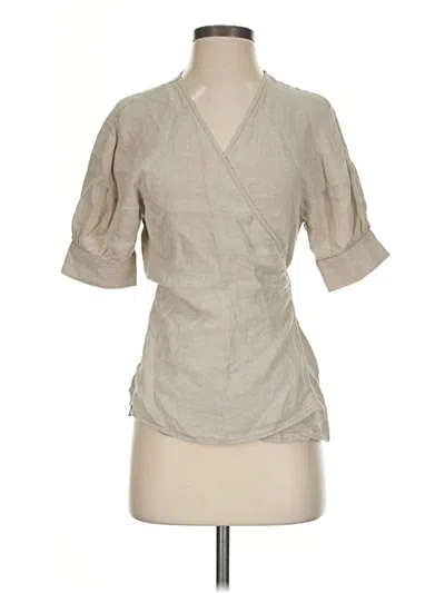 Pre-owned Club Monaco Short Sleeve Blouse In Tan