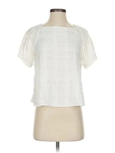 Pre-owned Club Monaco Short Sleeve Blouse In White