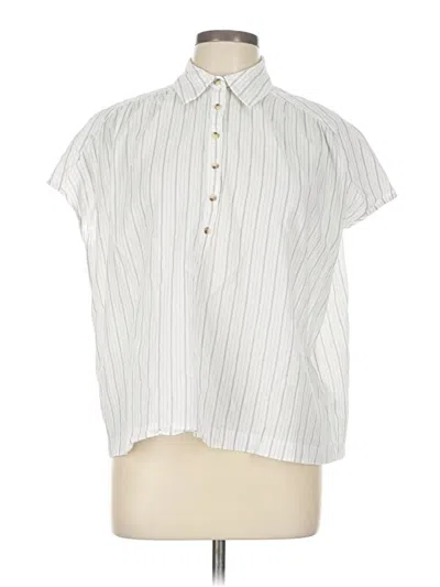 Pre-owned Club Monaco Short Sleeve Blouse In White