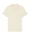 Club Monaco Short Sleeve Clean Pique Polo In Beige