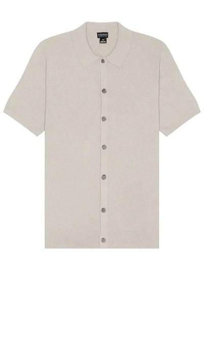 Club Monaco Short Sleeve Micro Boucle Shirt In Paloma