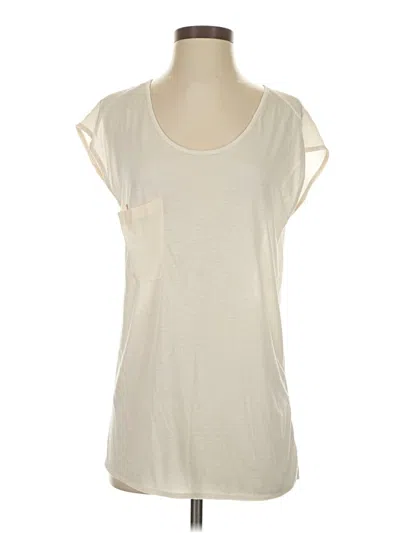 Pre-owned Club Monaco Short Sleeve Top Ivory Scoop Neck Tops