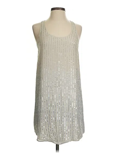 Pre-owned Club Monaco Sleeveless Silk Top Silver Halter Neckline Tops
