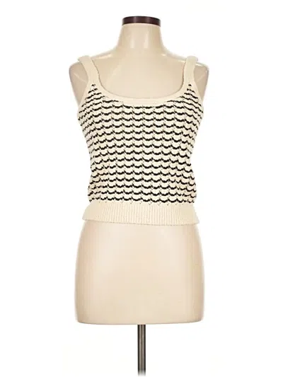 Club Monaco Sleeveless Top Ivory Square Neckline Tops