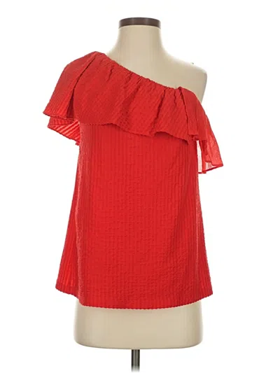 Pre-owned Club Monaco Sleeveless Top Red One Shoulder Neckline Tops