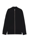 Club Monaco Soft Merino Full Zip Sweater In Navy