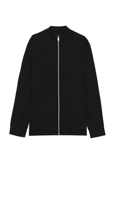 Club Monaco Soft Merino Full Zip Sweater In Navy