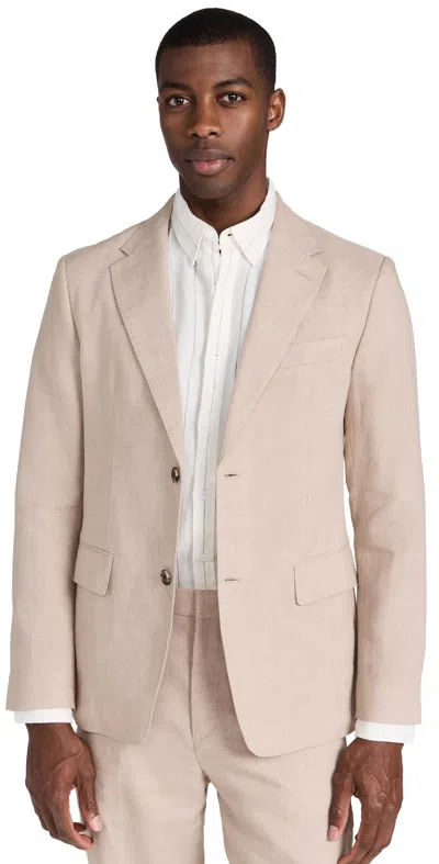 Club Monaco Tech Linen Suit Blazer Lt. Khaki Mix/khaki In Lt.khaki Mix/khaki